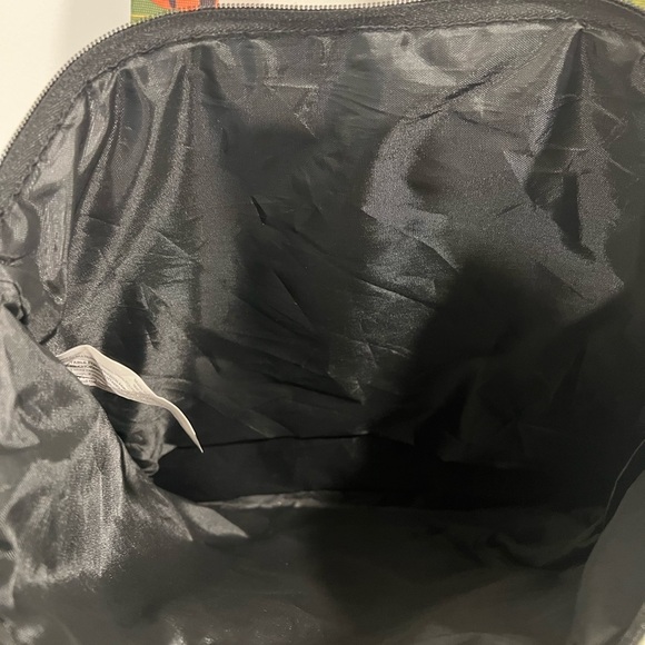 Emma & Chloe New York Tote Bag Black with Pink & Green Floral & Leaf Pattern 🌺 - Picture 6 of 6